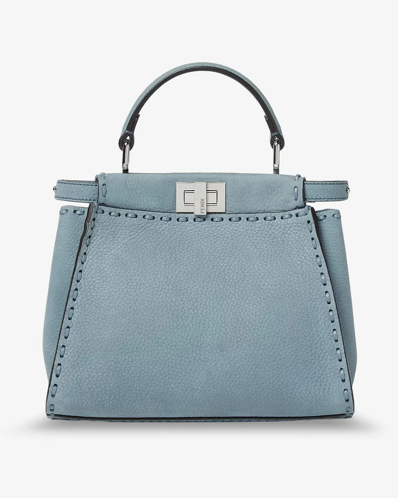 Fendi Peekaboo Mini leather crossbody bag -  - gender_Woman Blue