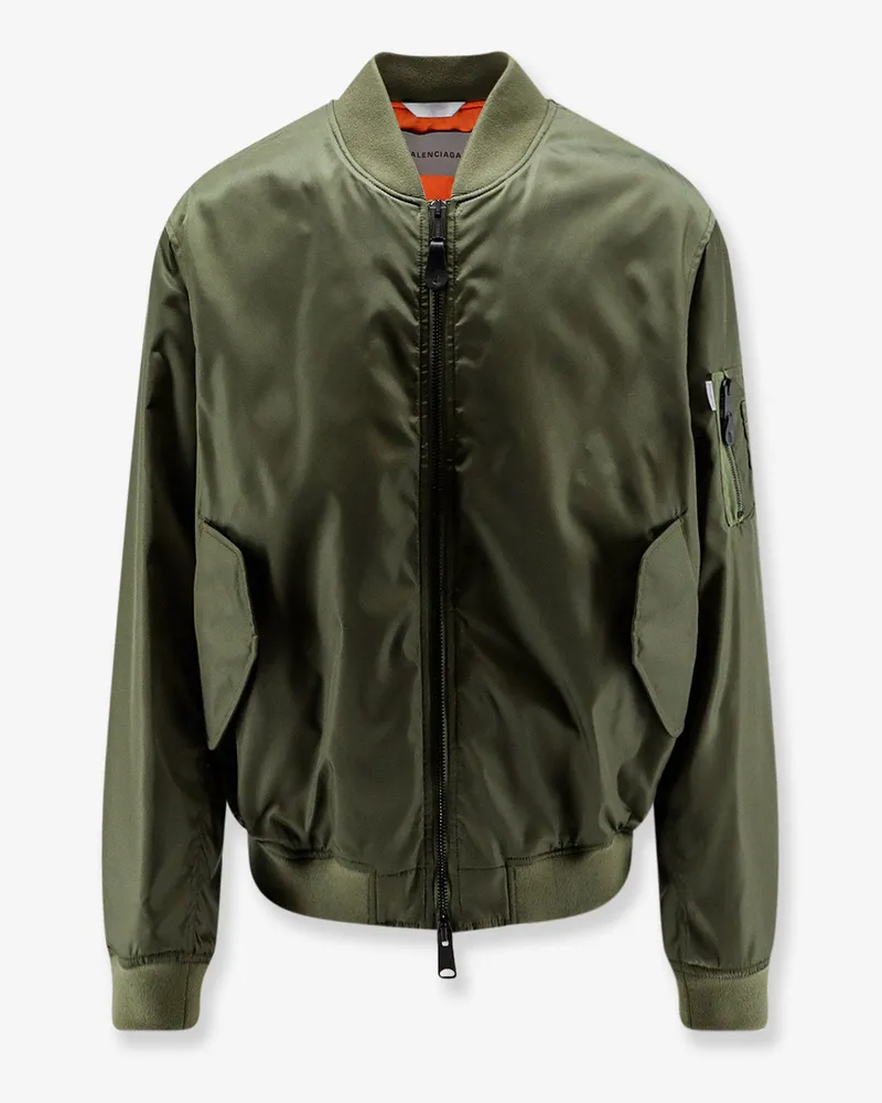 Balenciaga Nylon bomber with orange lining -  - gender_Man Green