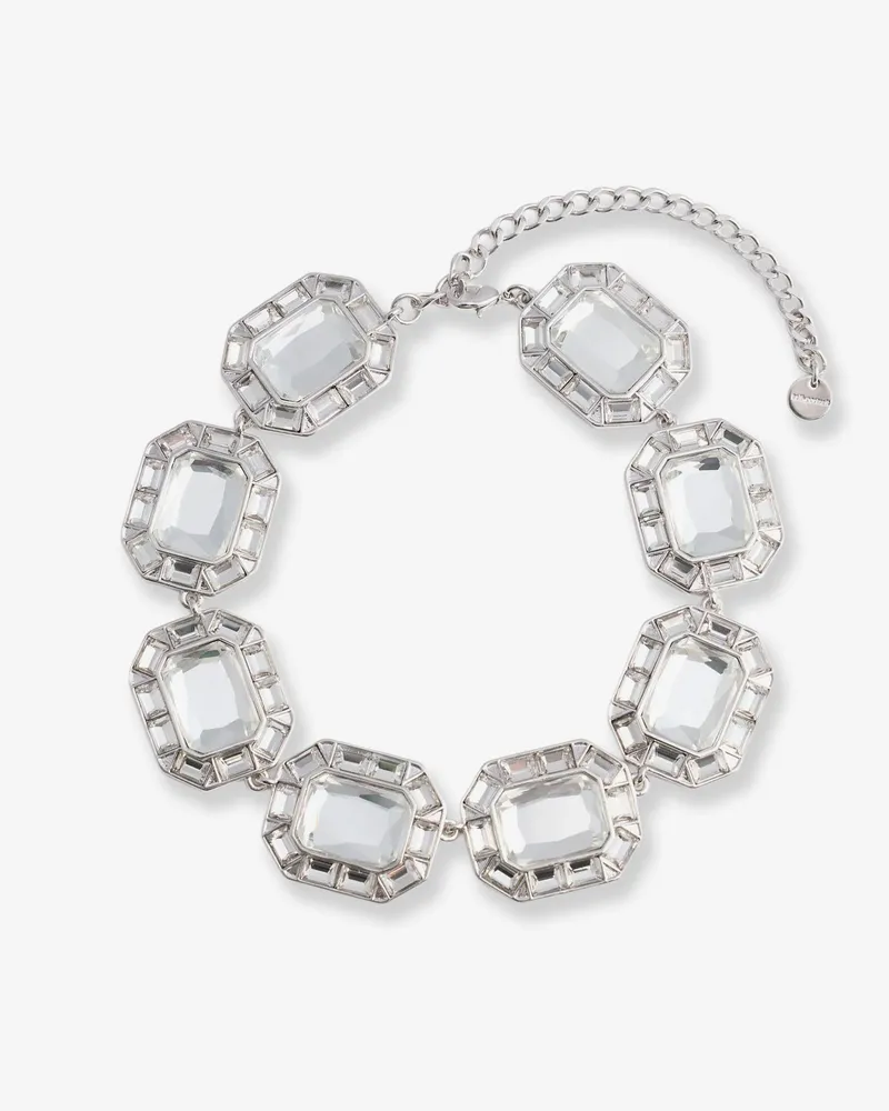 Self-Portrait Silver Crystal Necklace -  - gender_Woman Silver