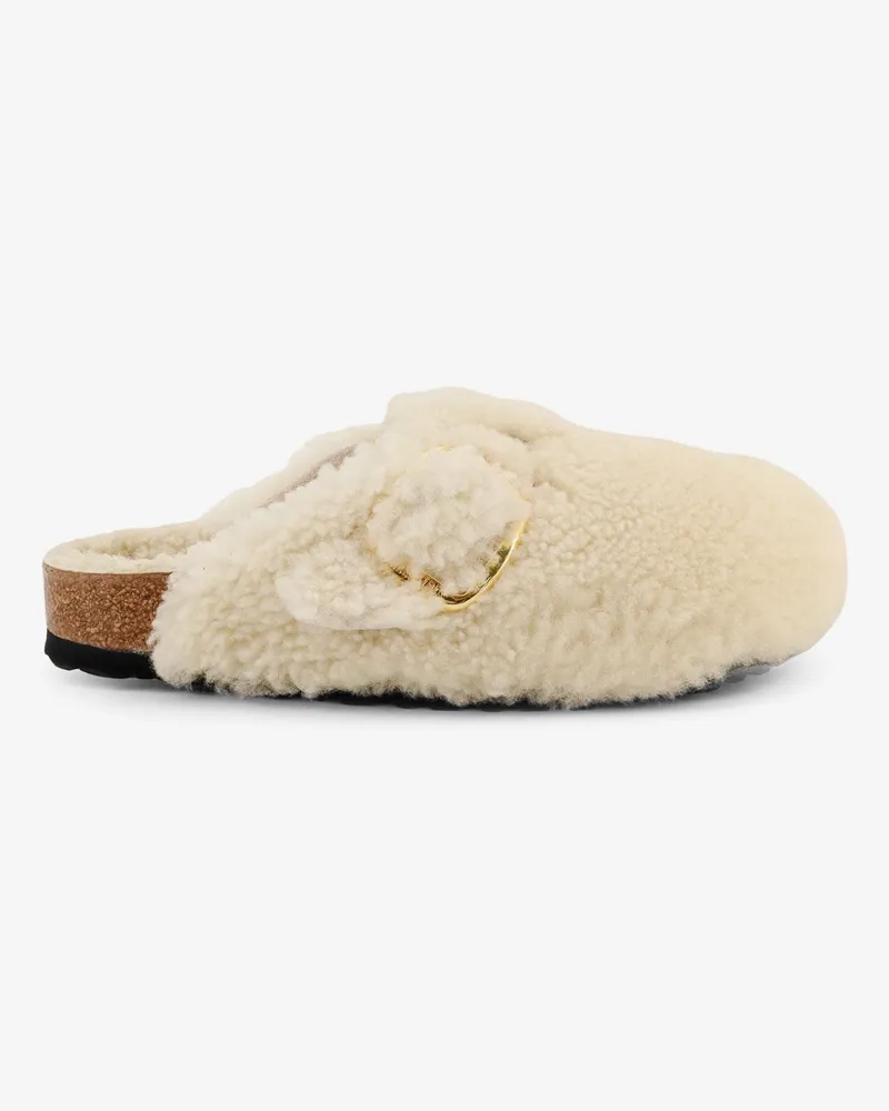 Birkenstock Boston Big Buckle Shearling mule -  - gender_Woman White