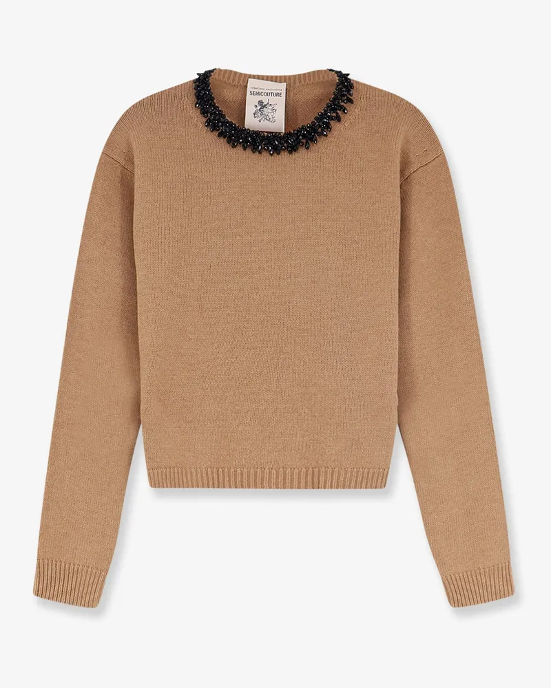 Semicouture Wool and cashmere blend sweater -  - gender_Woman Brown