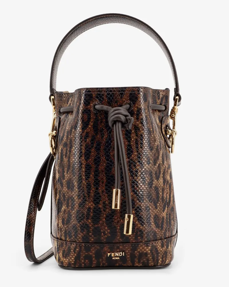 Fendi Mini Mon Tresor bucket bag with  Leo motif - FENDI - gender_Woman Marrone