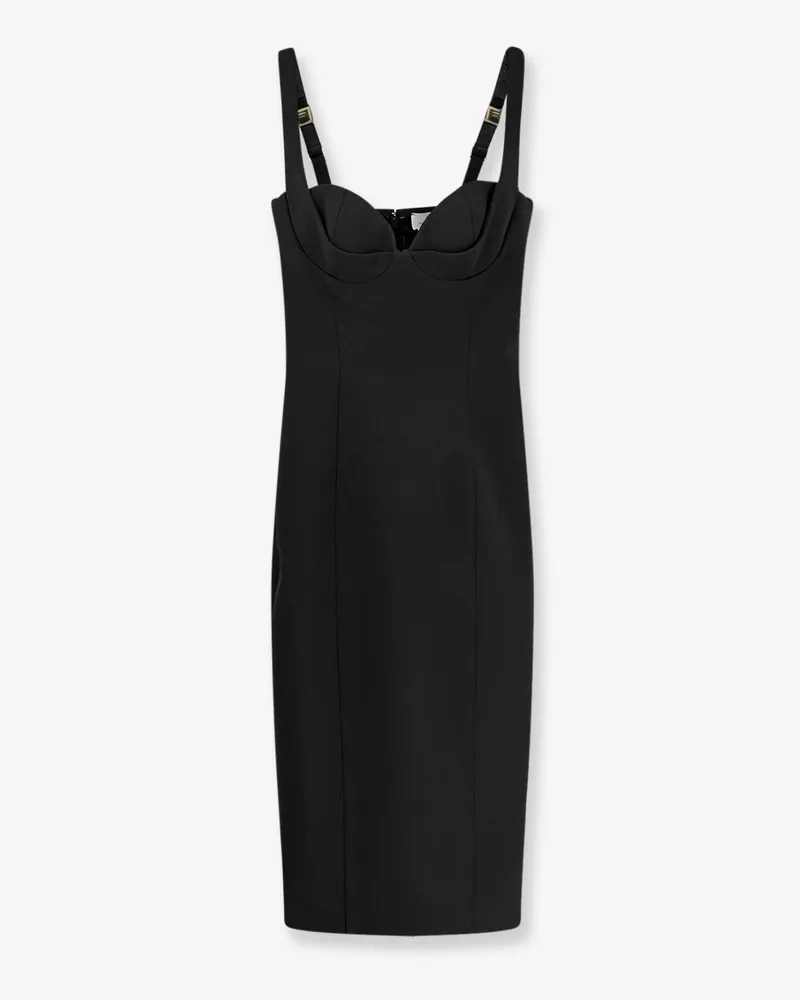 Elisabetta Franchi Fitted stretch fabric midi dress -  - gender_Woman Black