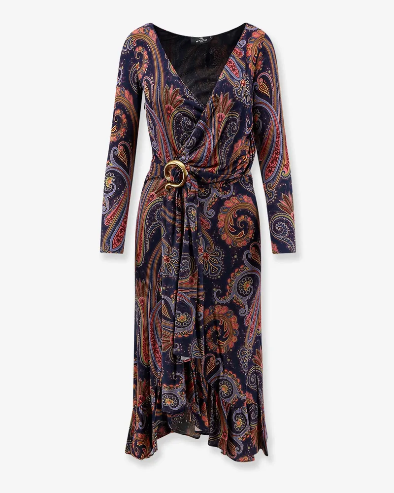 Etro Stretch viscose dress with iconic pattern -  - gender_Woman Blue