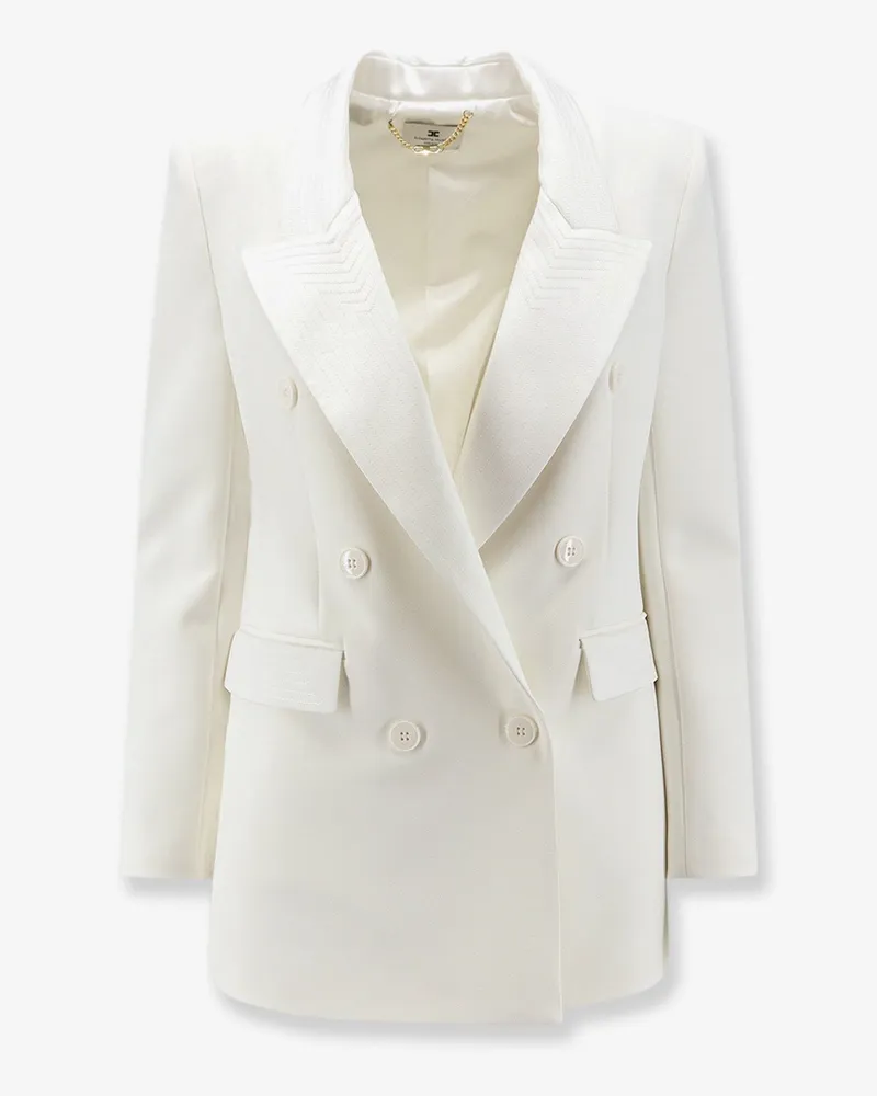 Elisabetta Franchi Daily blazer with stitched profiles -  - gender_Woman White