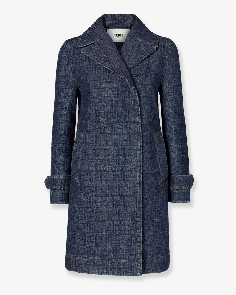 Fendi FF padded denim caban -  - gender_Woman Blue