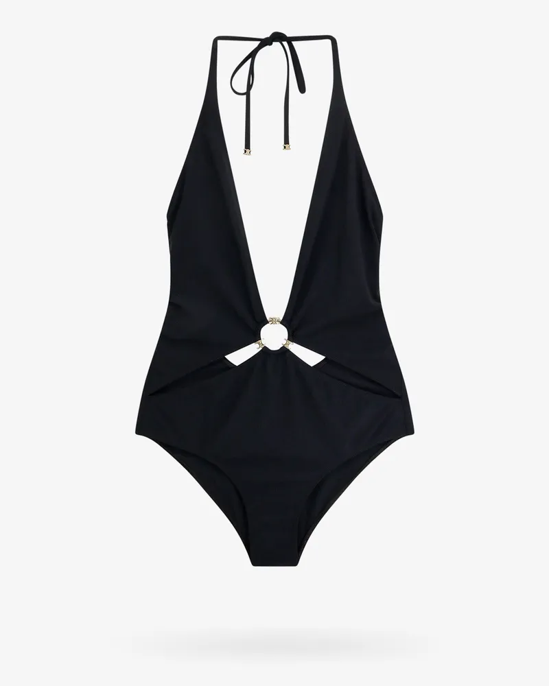 Celine Nylon one-piece swimsuit with frontal ring -  - gender_Woman Black