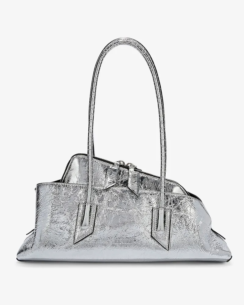 ATTICO Laminated leather La Passeggiata Small shoulder bag -  - gender_Woman Silver