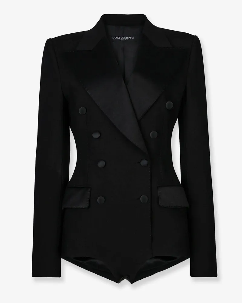 Dolce & Gabbana Virgin wool blend Tuxedo blazer with body detail -  - gender_Woman Black