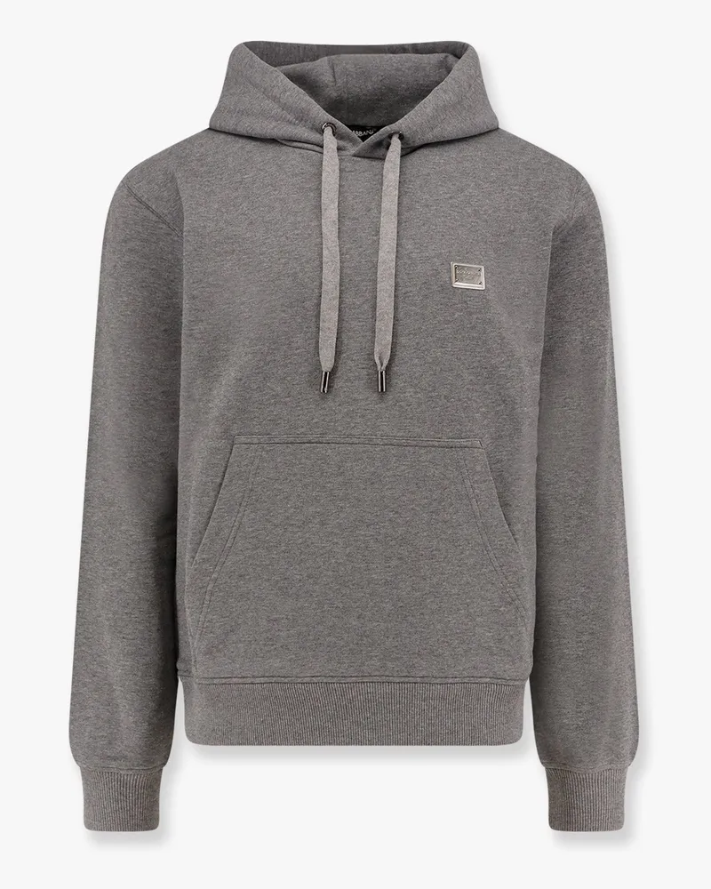 Dolce & Gabbana Cotton sweatshirt with iconic metal logo plate -  - gender_Man 