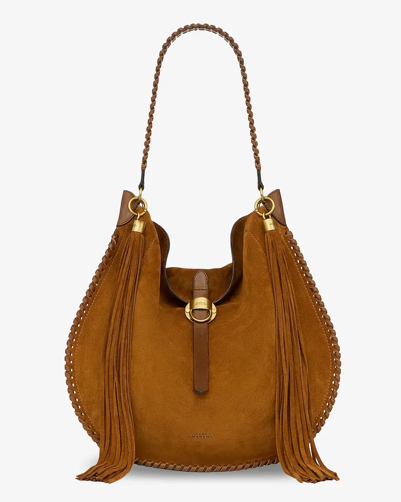 Isabel Marant Oskan Hobo Folk suede shoulder bag -  - gender_Woman Brown