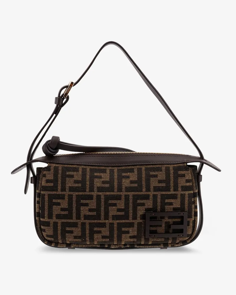 Fendi Simply  FFjacquard fabric shoulder bag - FENDI - gender_Woman Brown