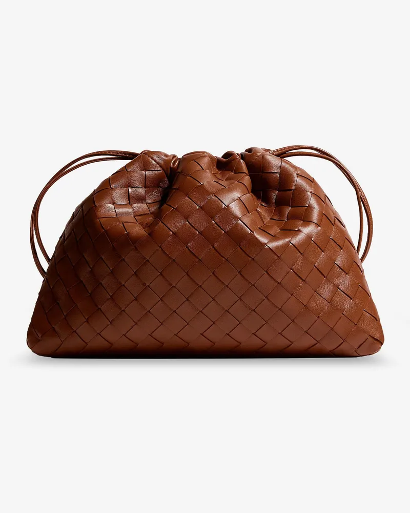 Bottega Veneta Medium Dustbag leather clutch bag with Intrecciato effect -  - gender_Woman Brown