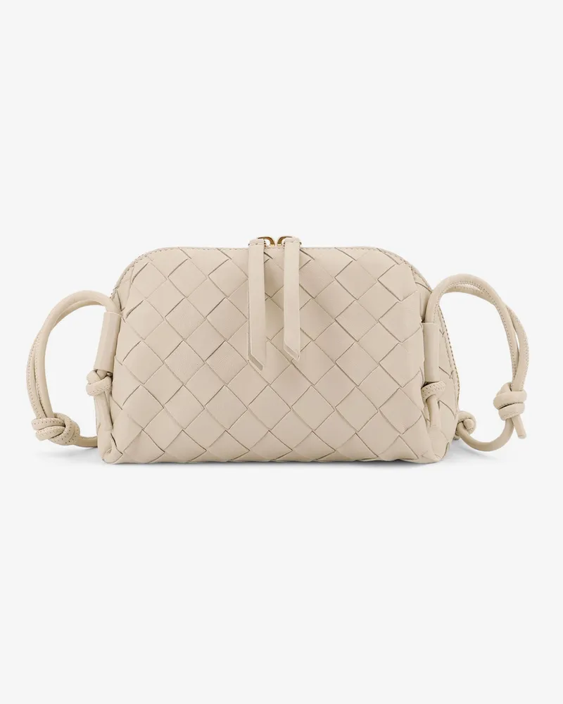 Bottega Veneta Concert Pouch leather crossbody bag with Intrecciato motif -  - gender_Woman White