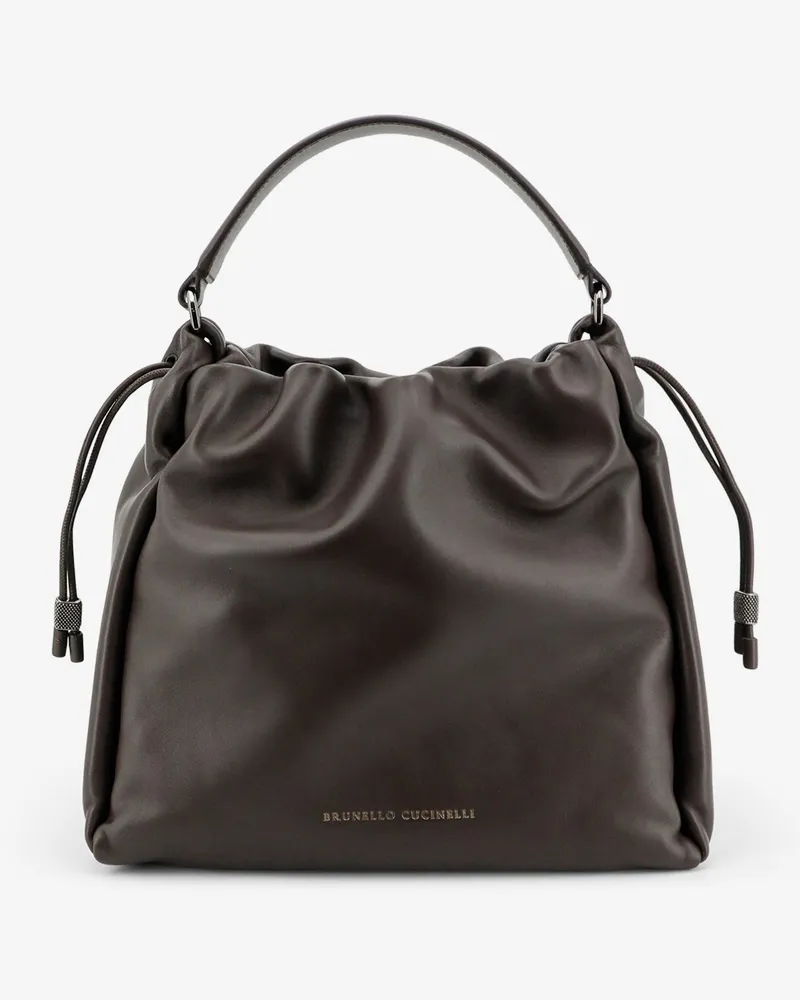 Brunello Cucinelli Bucket Mellow leather shoulder bag -  - gender_Woman Brown