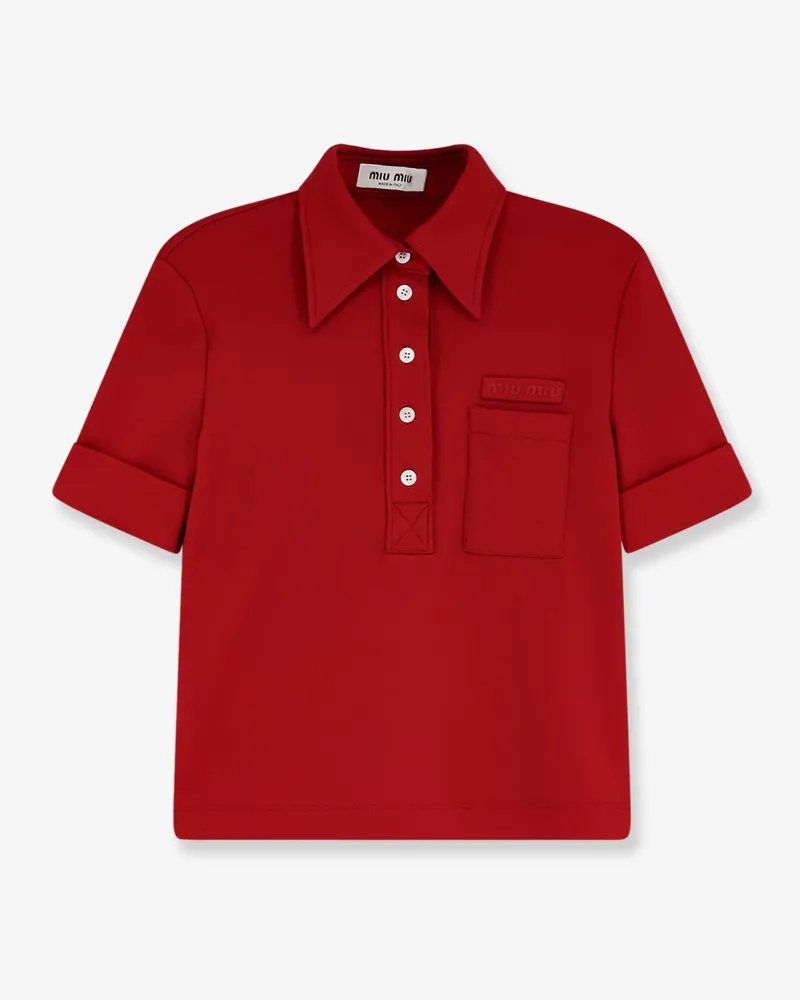 Miu Miu Polo Shirt with Lettering Logo patch -  - gender_Woman Red