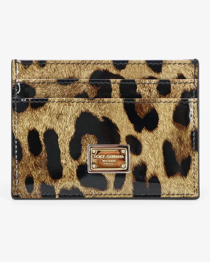 Dolce & Gabbana Patent leather card holder with animal print -  - gender_Woman Animal
