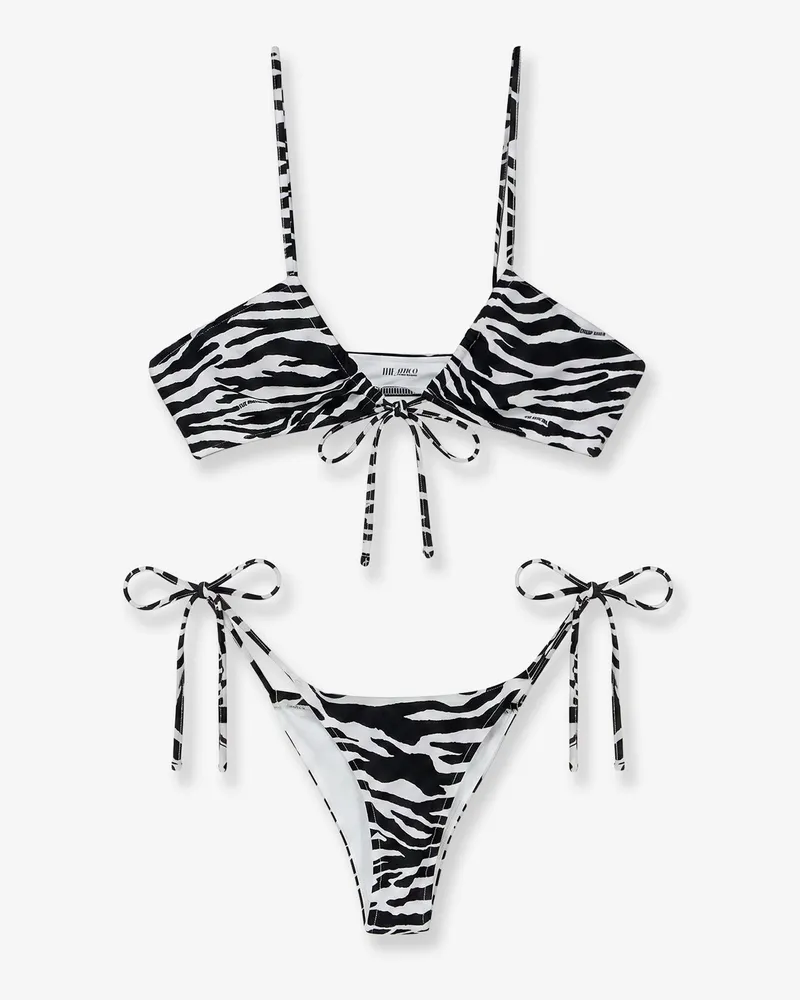 ATTICO Il Primo Bagno Lycra Bikini with Zebra Print - THE ATTICO - gender_Woman Black