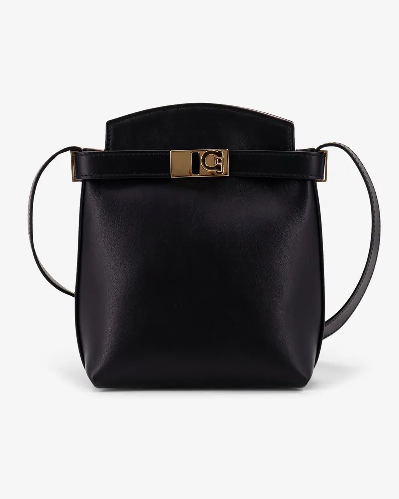 Ferragamo Leather crossbody bag with Gancini detail -  - gender_Woman Black