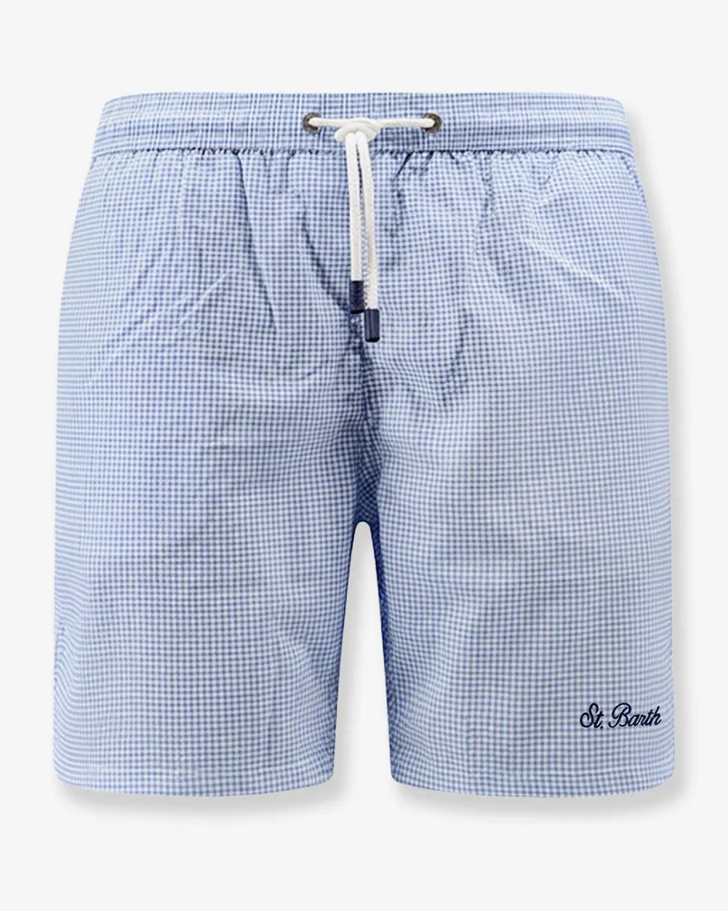MC2 Saint Barth Nylon blend Swim boxer shorts in with micro pattern -  - gender_Man Blue