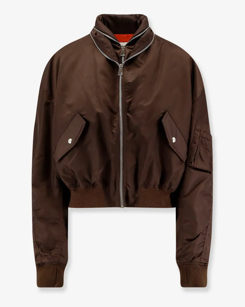 Givenchy Nylon bomber jacket with double zip -  - gender_Woman Brown