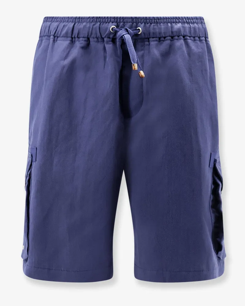 Brunello Cucinelli Linen and cotton shorts -  - gender_Man Blue
