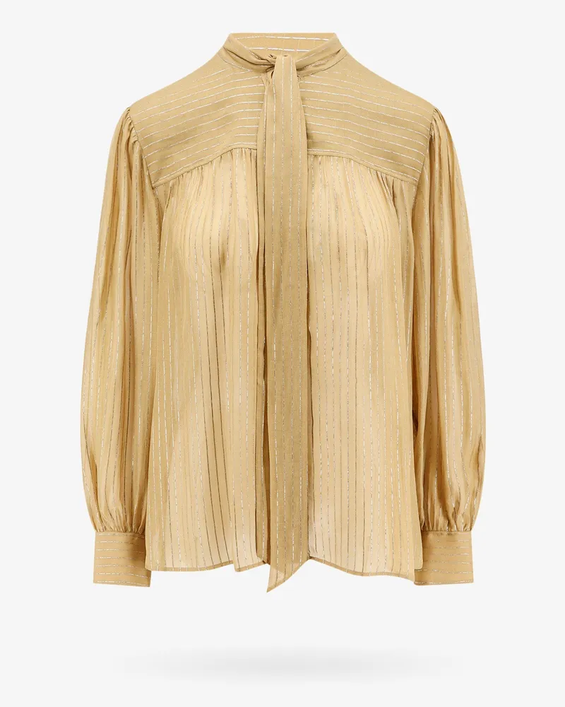 Chloé Silk shirt with lurex details -  - gender_Woman Beige