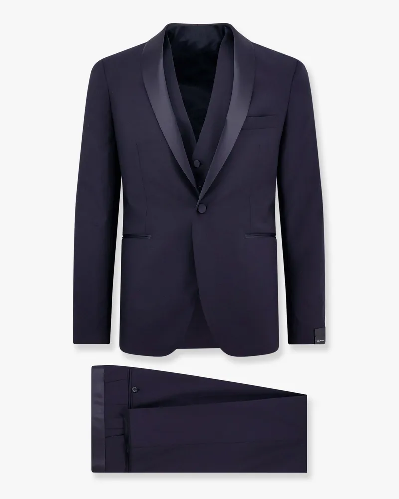 Tagliatore Virgin wool tuxedo with vest -  - gender_Man Blue