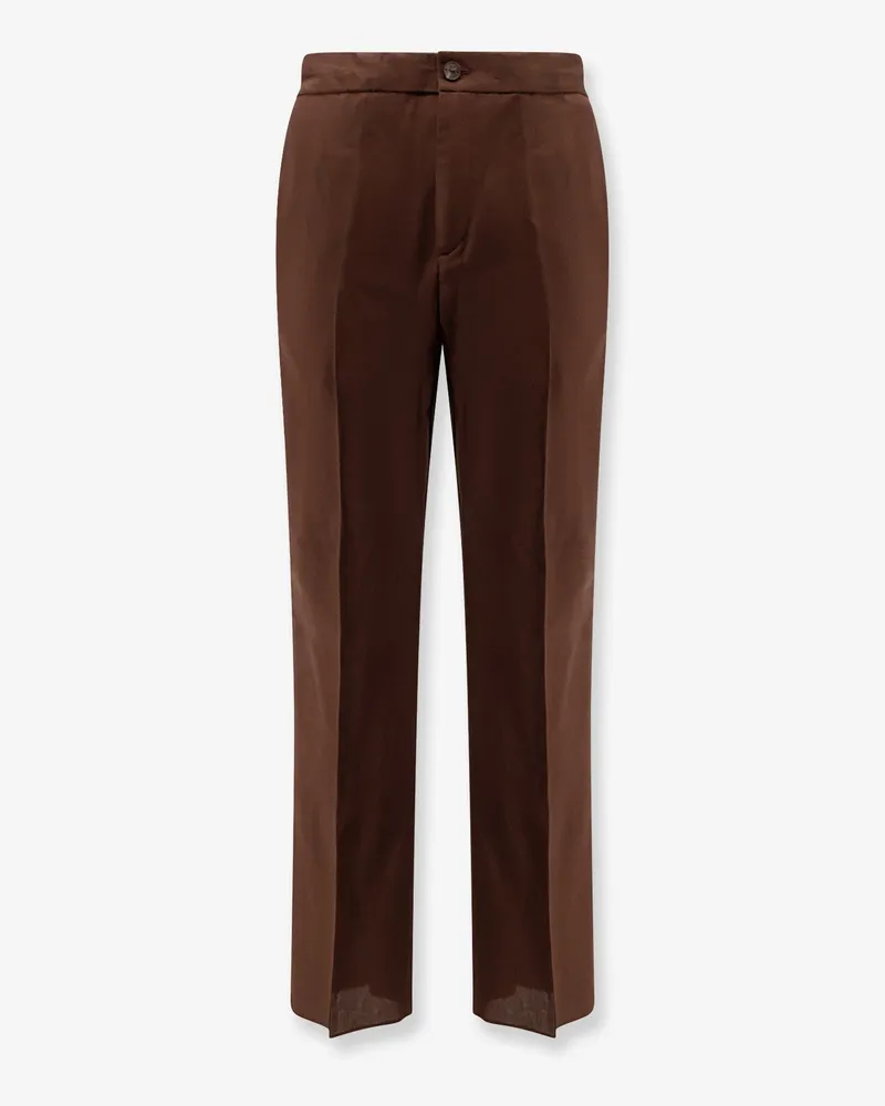 Hevò Torre Chianca linen and viscose trousers -  - gender_Man Brown