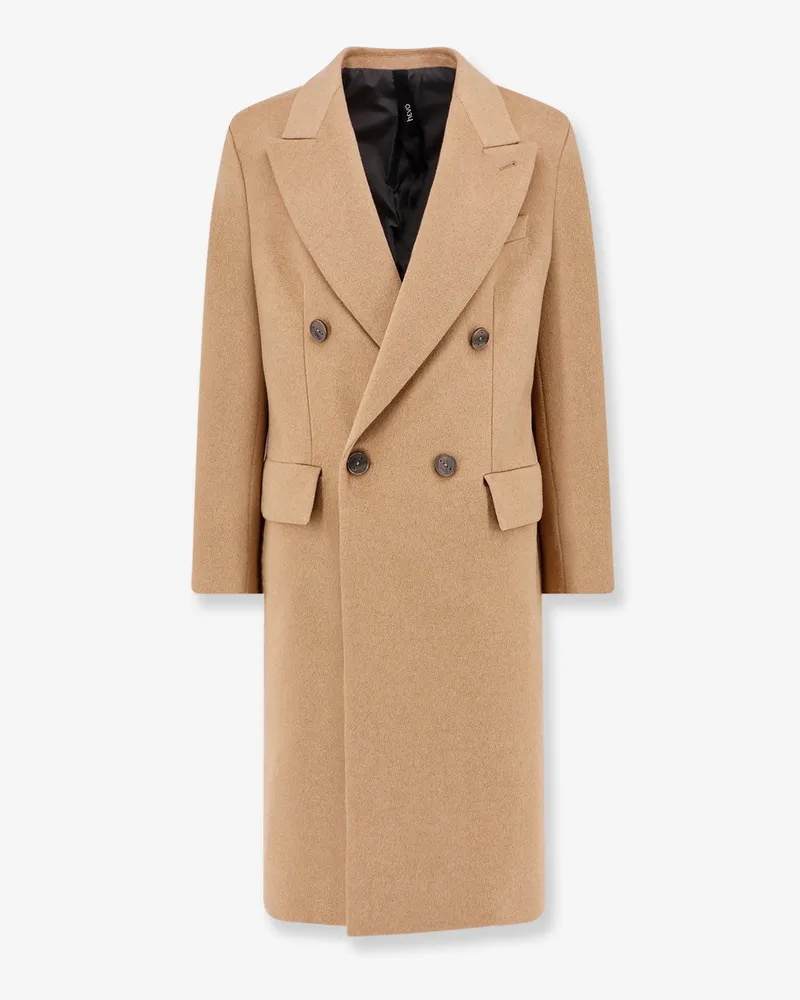 Hevò Cashmere coat with satin lining -  - gender_Man Brown