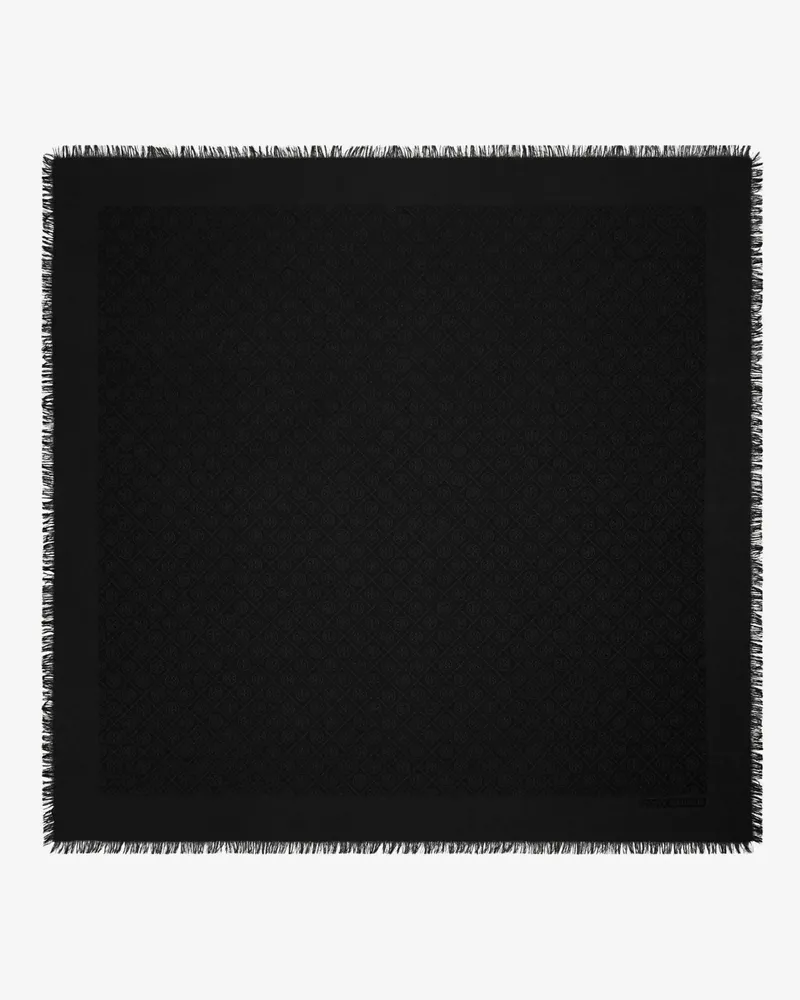 Tory Burch T Monogram Jacquard Traveler silk and wool blend scarf -  - gender_Woman Black