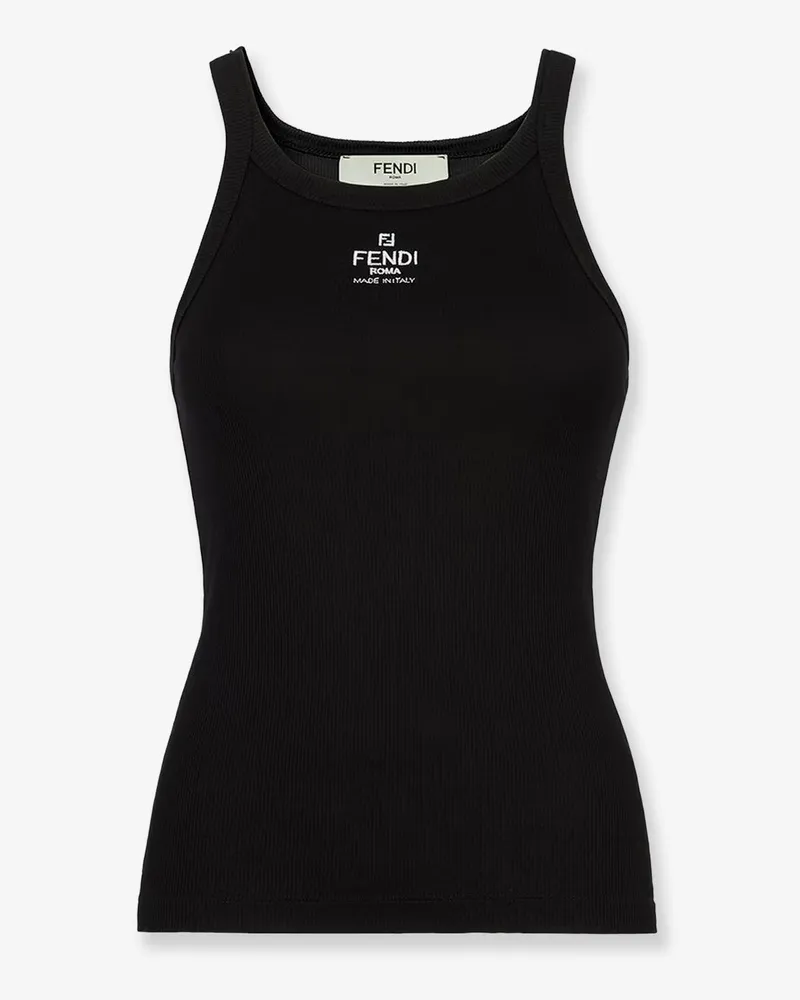 Fendi Ribbed cotton tank top -  - gender_Woman Black