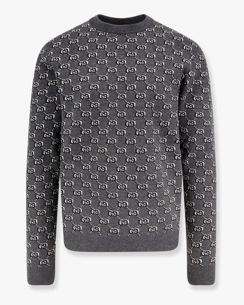 Gucci Wool sweater with all-over gg motif -  - gender_Man Grey