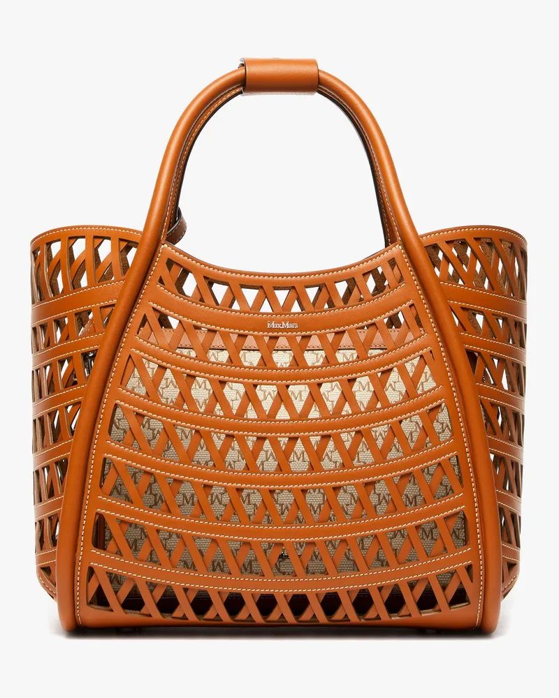 Max Mara Marines Weaving perforated leather handbag with internal clutch -  - gender_Woman Brown