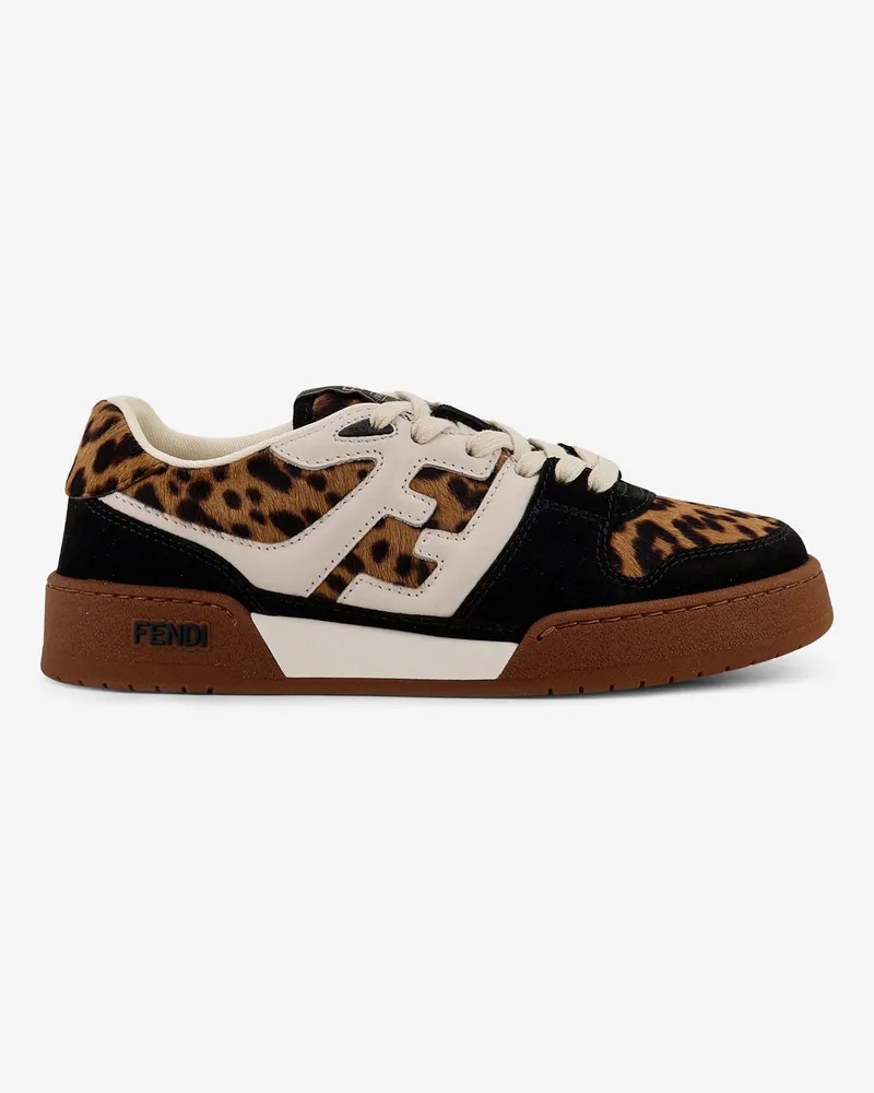 Fendi Match suede and pony skin low-top sneakers - FENDI - gender_Woman Black