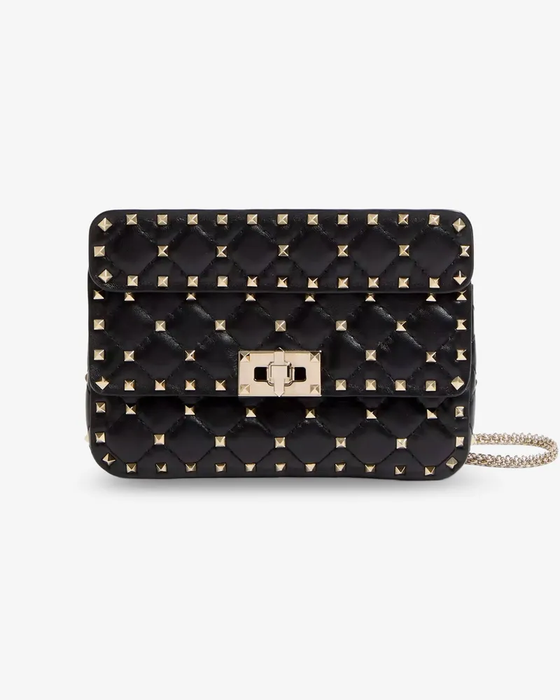 Valentino Garavani Rockstud Spike leather shoulder bag with iconic all-over studs -  - gender_Woman Black