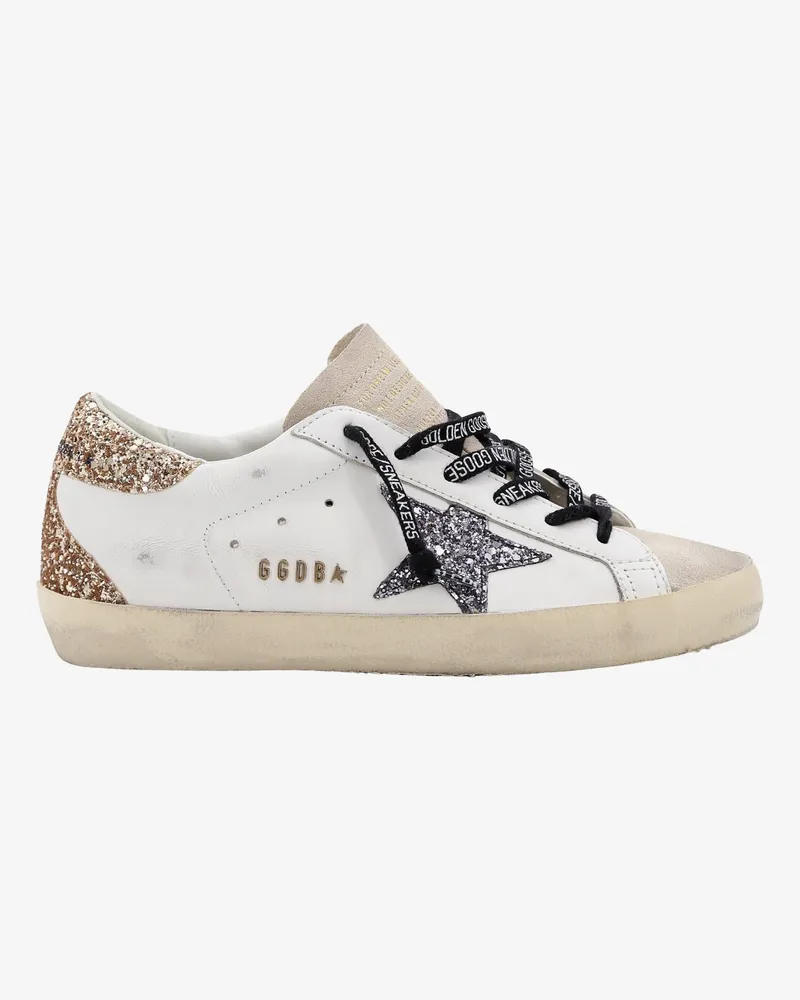 Golden Goose Super-Star leather sneakers with iconic glitter logo on the side -  - gender_Woman White