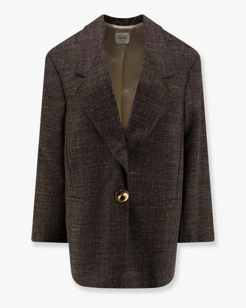 ALYSI Oversize wool and linen blend blazer -  - gender_Woman Brown