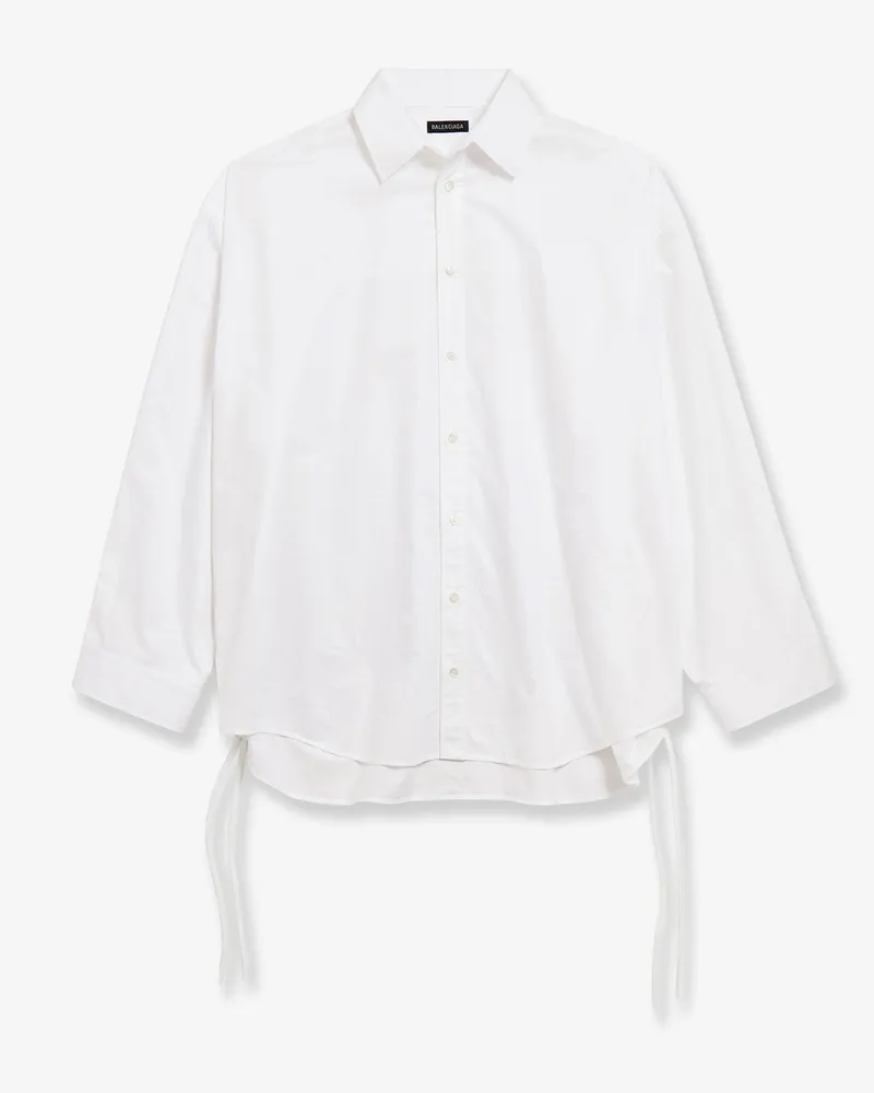 Balenciaga Lace-Up cotton shirt -  - gender_Woman White