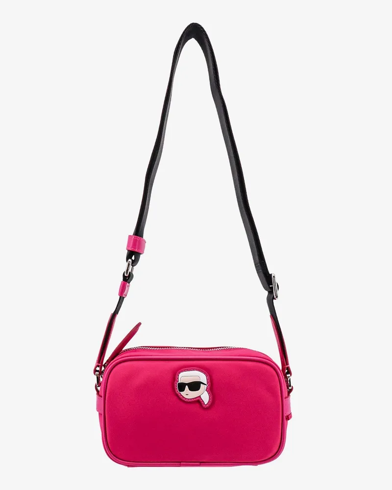 Karl Lagerfeld Recycled nylon shoulder bag with logo patch on the front -  - gender_Woman Rose