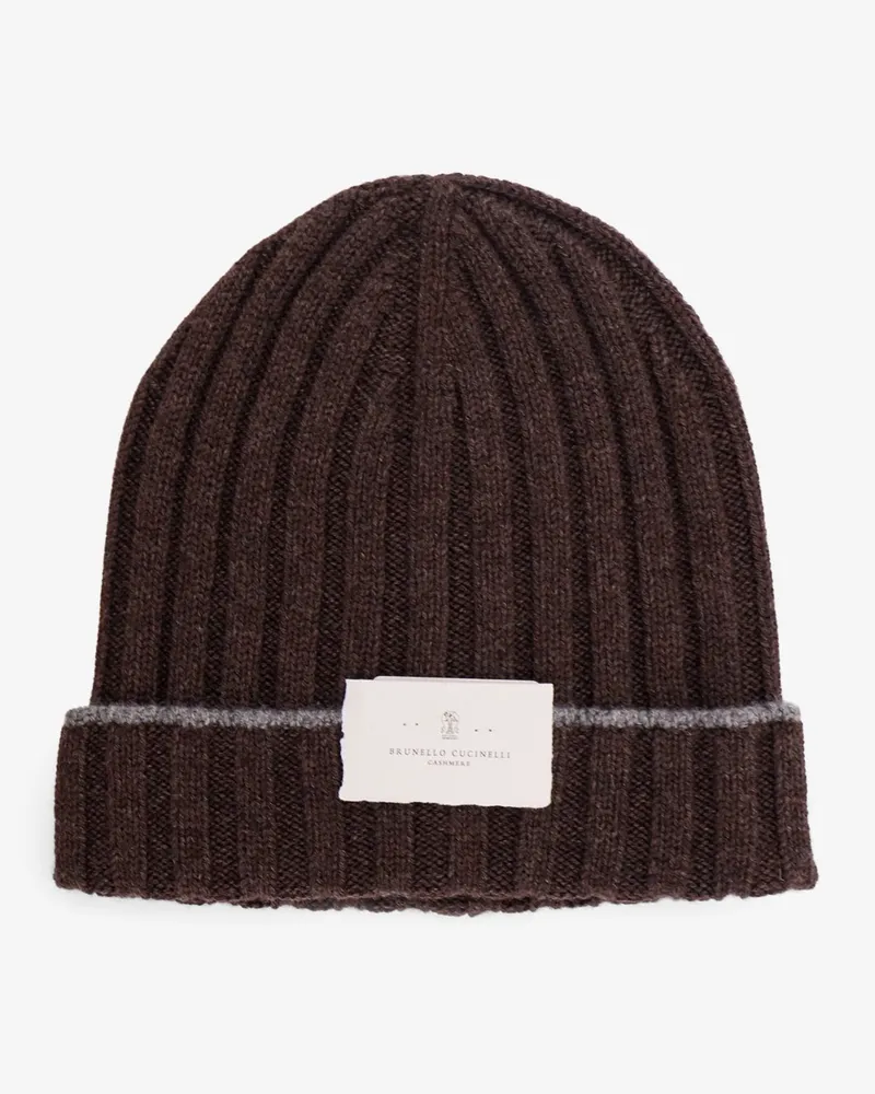 Brunello Cucinelli Beanie cashmere hat -  - gender_Man Brown