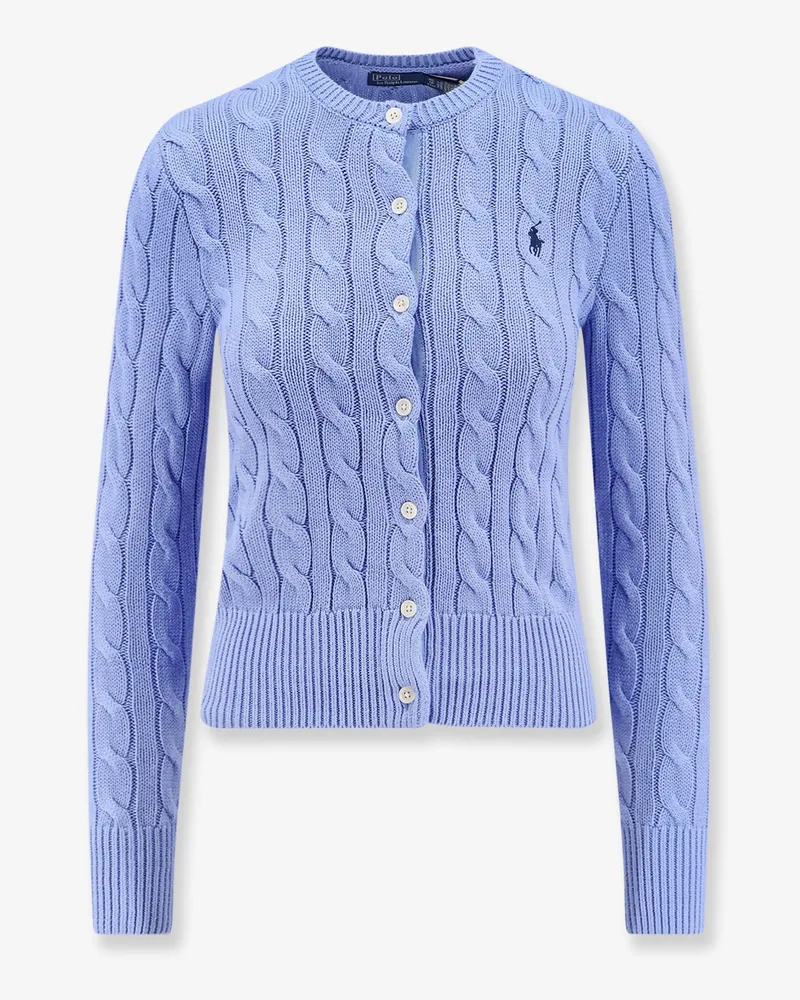 Ralph Lauren Cotton cardigan with contrasting logo -  - gender_Woman Blue
