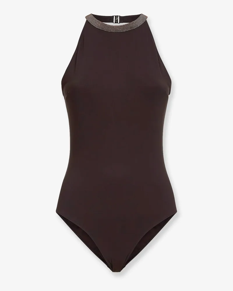 Brunello Cucinelli Stretch one piece swimsuit -  - gender_Woman Brown