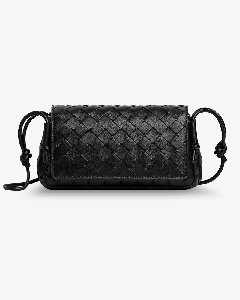 Bottega Veneta Notturno clutch bag with leather shoulder strap -  - gender_Woman Black
