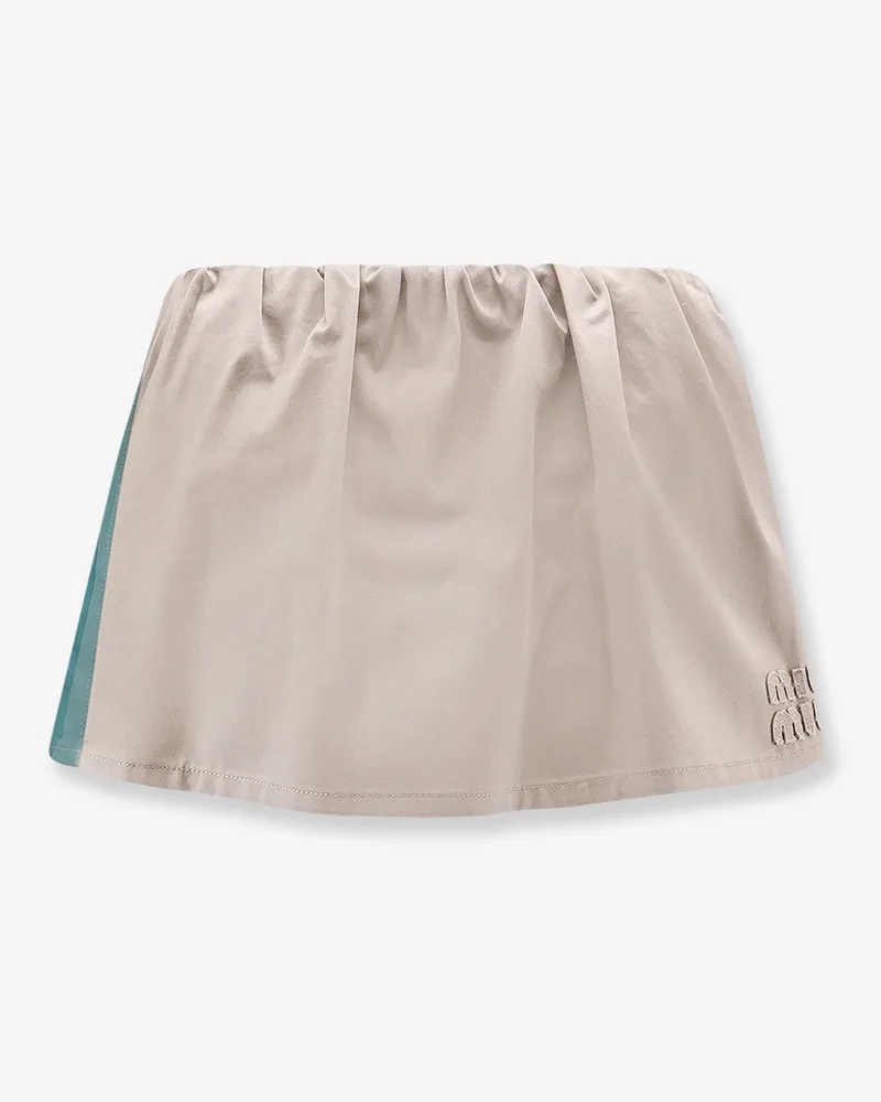 Miu Miu Old Twill Mini Skirt -  - gender_Woman Beige