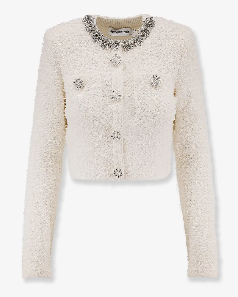 Self-Portrait Textured knit cardigan -  - gender_Woman White