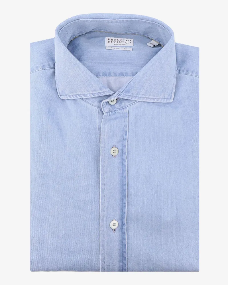 Brunello Cucinelli Cotton shirt -  - gender_Man Blue