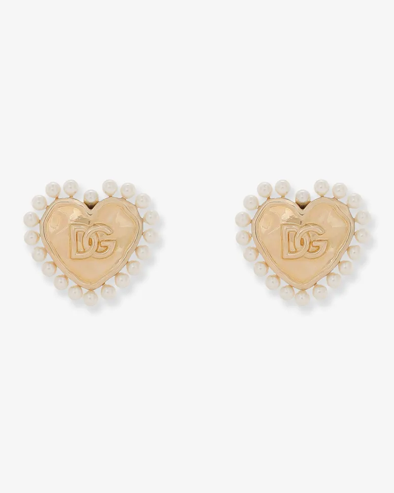 Dolce & Gabbana Brass earrings with bead detail -  - gender_Woman Gold