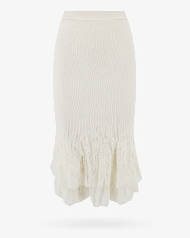 Bottega Veneta 2 in 1 cotton blend skirt with floral embroidery -  - gender_Woman White