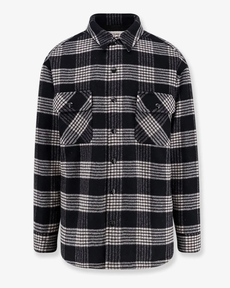 Celine Quilted Overshirt wool shirt -  - gender_Man Black